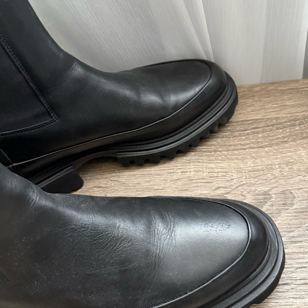 All Saints Black Harlee Lug Sole Chelsea Boots - Picture 4 of 5